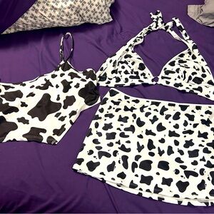 3 piece cow print party set